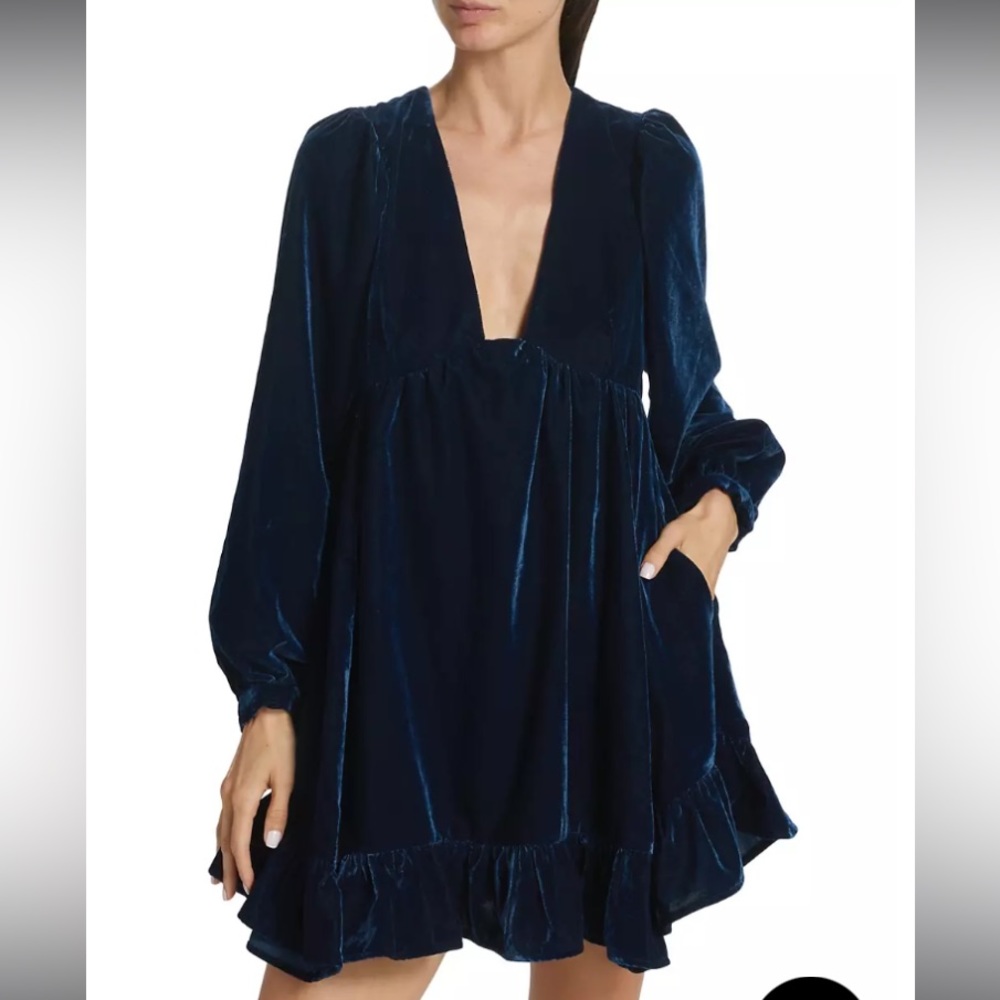 Free People
Estella Velvet Flounce Minidress